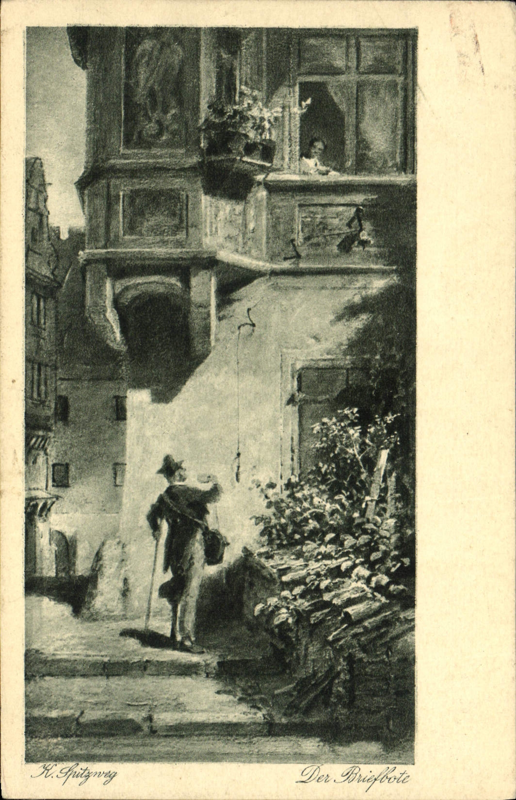 CPA Spitzweg Der Briefbote
