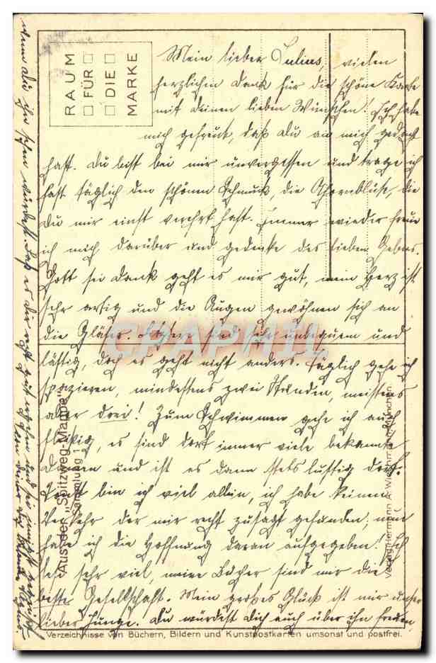 CPA Spitzweg Der Briefbote — Rückseite