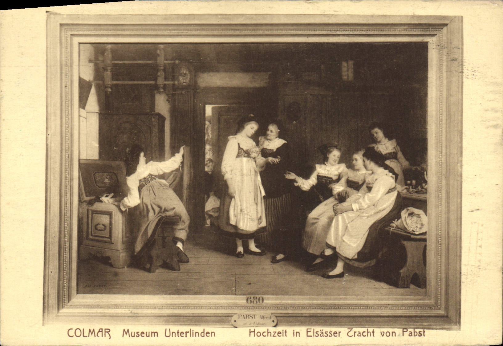 CPA Colmar Museum Unterlinden Hochzelt In Elsasser Zracht Von Pabst