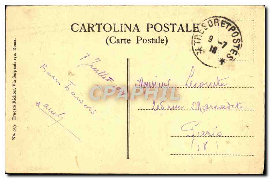 CPA Roma Michetti La Pastorella Mouton Berger  — Verso