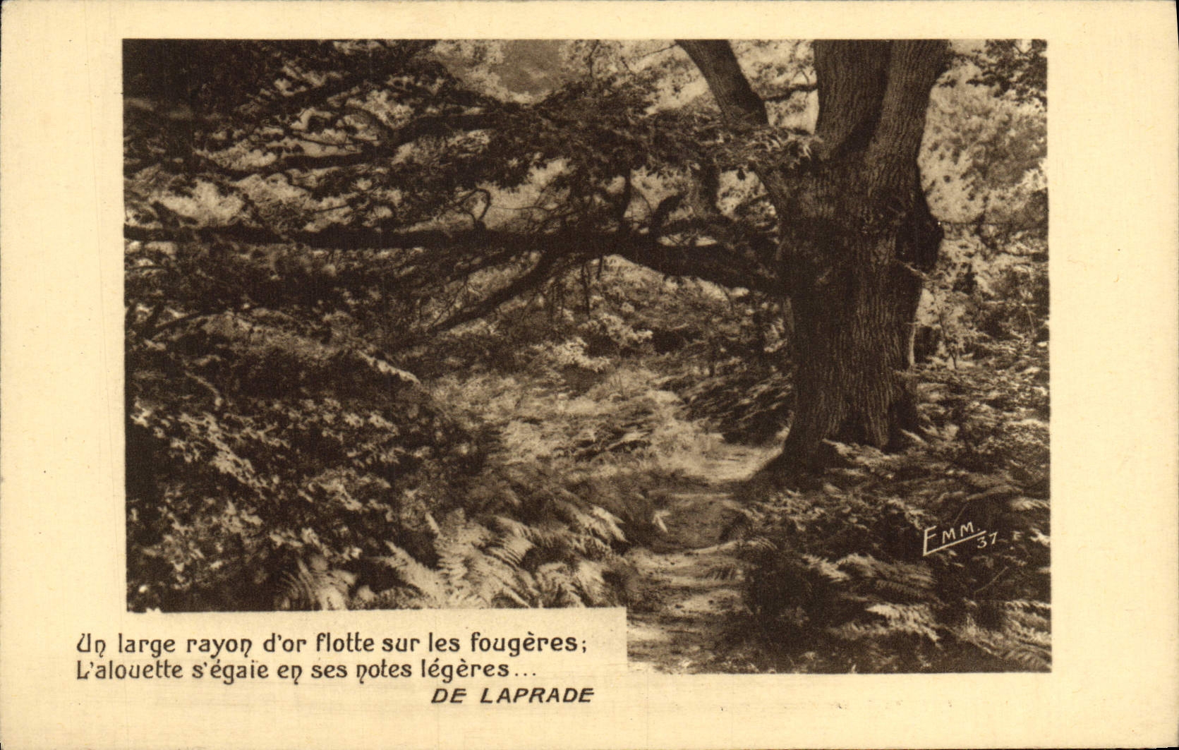 CPA Un Large Rayon D'Or Flotte Sur Les Fougeres L'Alouette s'Egaie En Ses Notes Legeres De Laprade