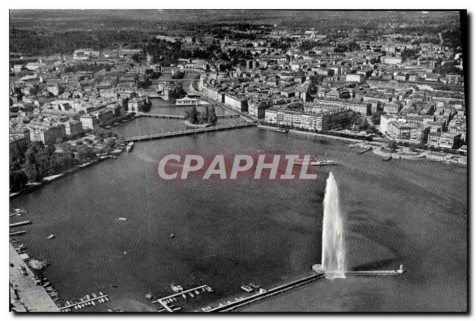 CPA Geneve Vue Aerienne De La Rade