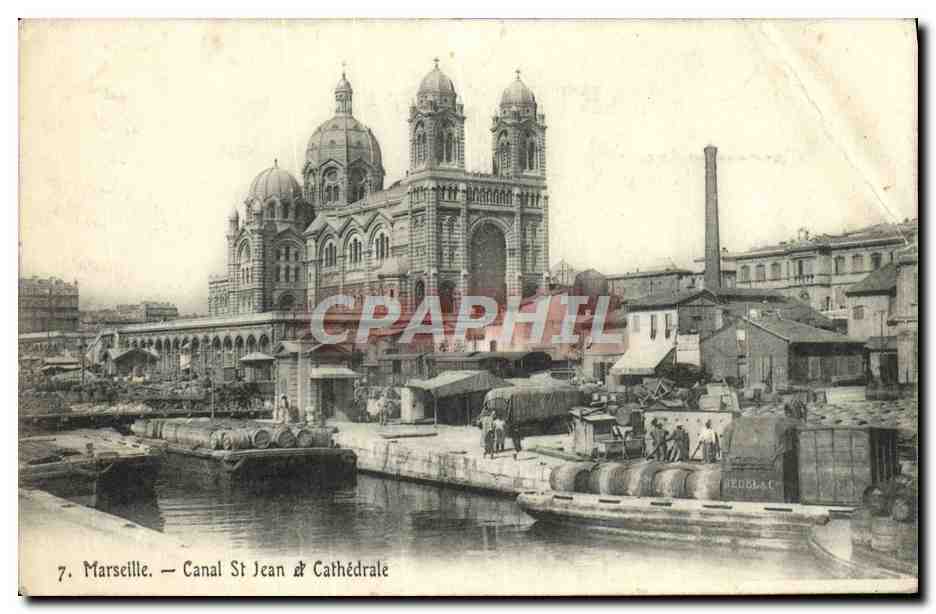 CPA Marseille Canal St Jean Et Cathedrale