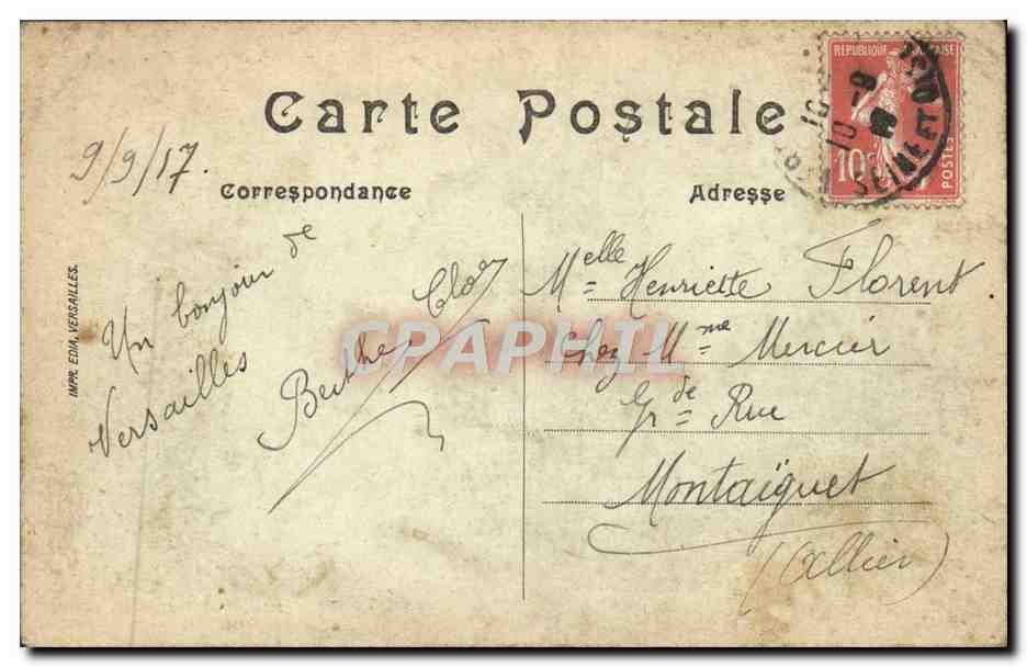 CPA Parc De Versailles Bassin De Neptune — Verso