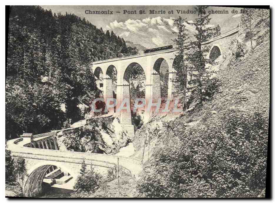 CPA Chamonix Pont St Marie Et Viaduc Chemin De Fer