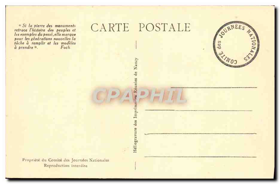 CPA Journees Mationales De Juillet 1929 Lorette Dormans Douaumont Vieil Armand Militaria  — Rückseite