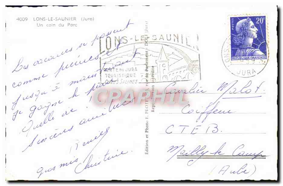 Lons-le-Saunier (Jura) — Un coin du Parc — Édition et Photo L. Protet, Jura — Reverso