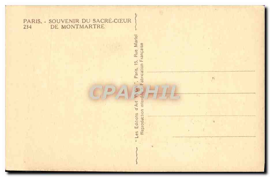 CPA Paris Souvenir Du Sacre Coeur De Montmartre Christ — Rückseite