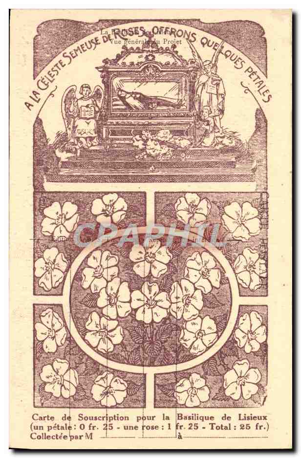 CPA Carte De Souscription Pour La Basilique De Lisieux — Rückseite