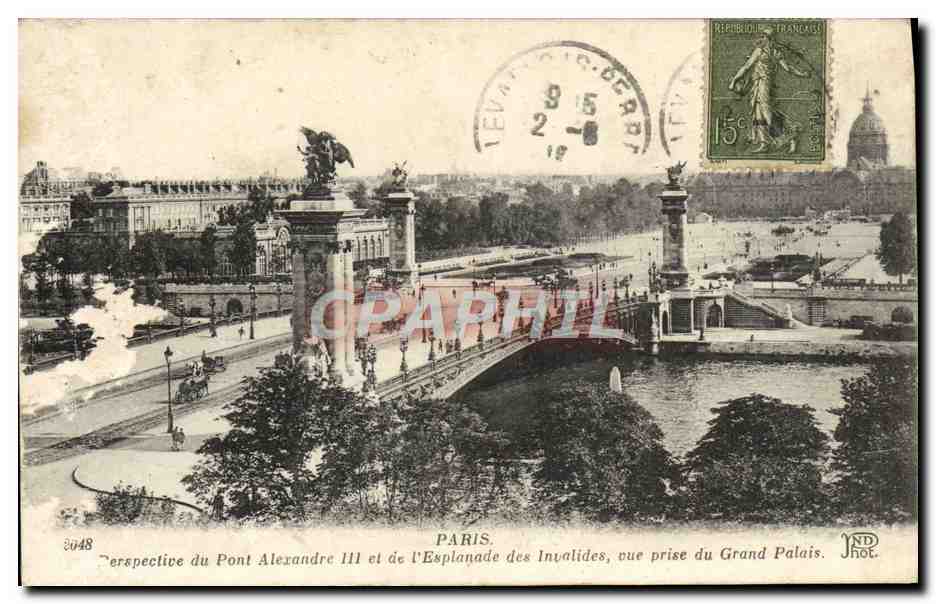 CPA Paris Perspective Du Pont Alexandre III Et De l'Esplanade Des Invalides Vue Prise Du Grand Palais