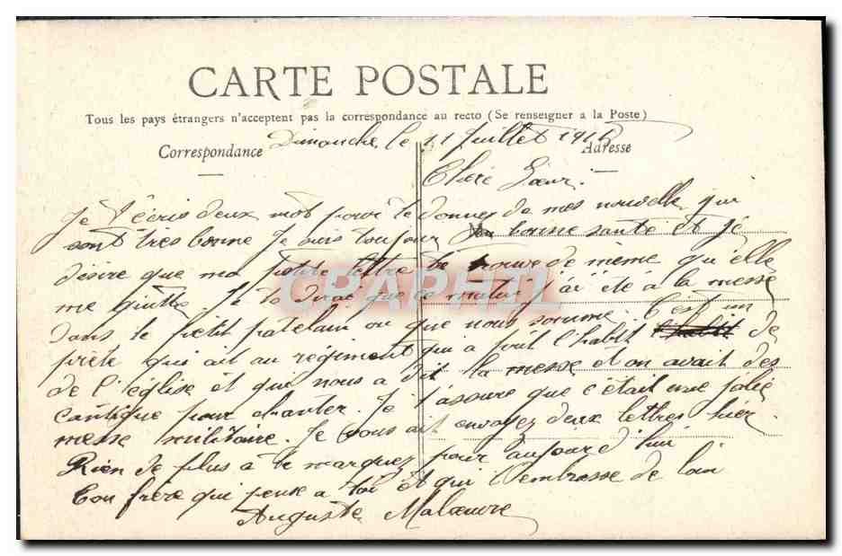 CPA Reims La Cathedrale En feu Militaria  — Rückseite