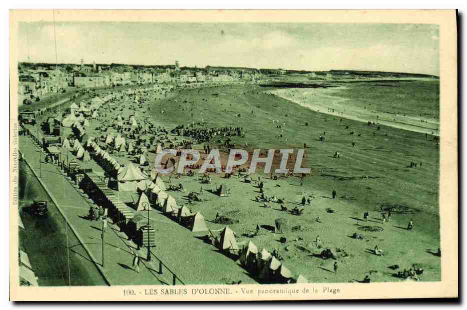 Les Sablifs d'Olonne — Panoramablick auf den Strand — Ausgabe der Nouvelles Galeries, Nr. 100