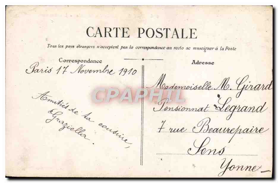 CPA Paris Entree Des Invalides — Rückseite