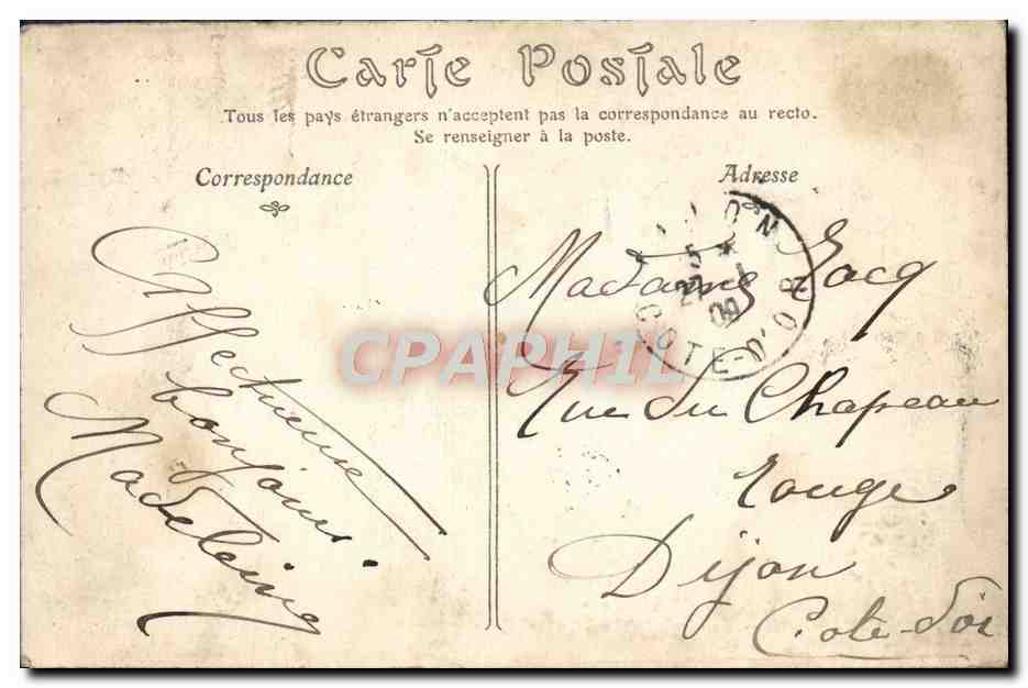 CPA Menton Entree Du Cap Martin — Rückseite