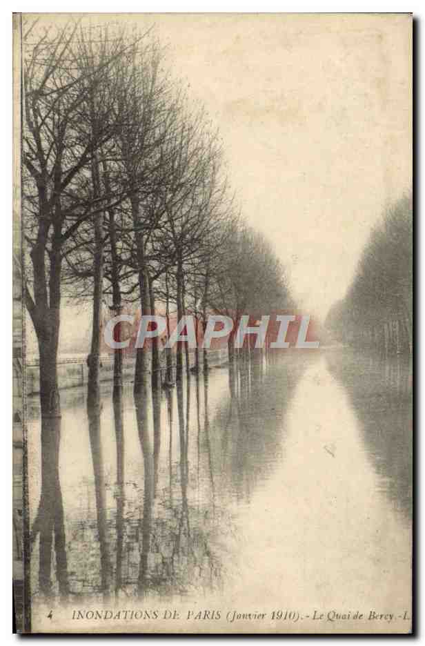 CPA Inondations De Paris Le Quai De Bercy Janiver 1910
