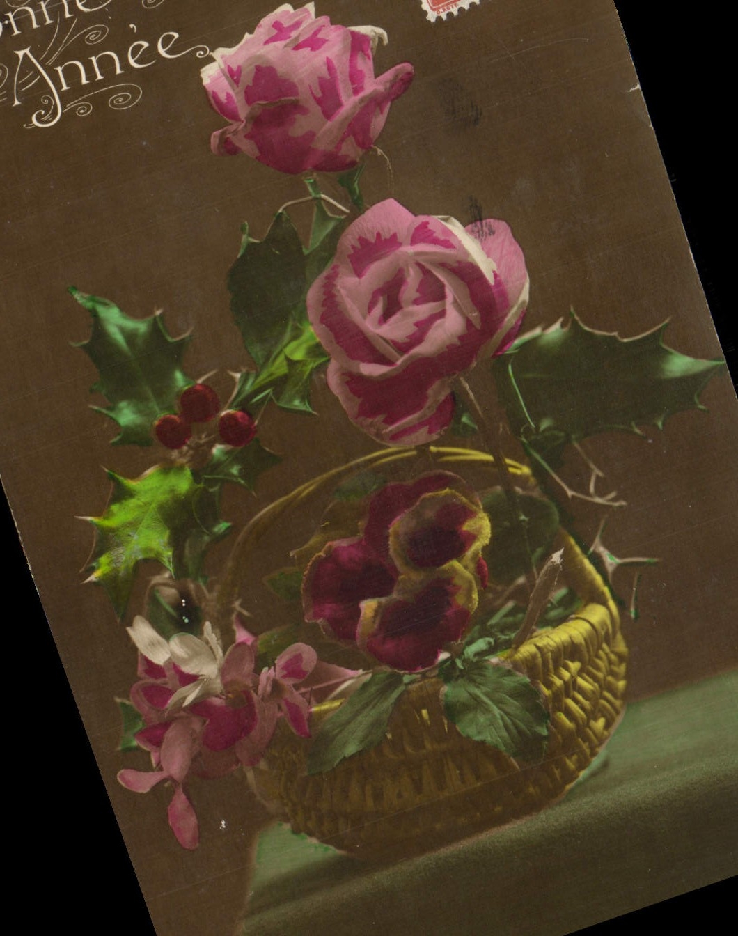 CPA Bonne Annee Fleurs