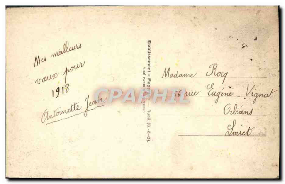 CPA Bonne Annee Fleurs — Rückseite
