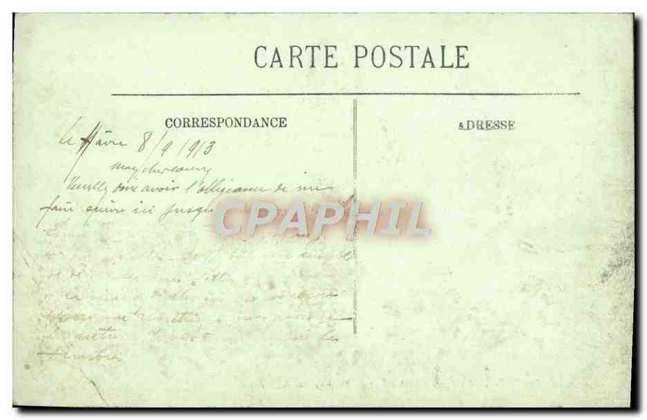 CPA Le Havre La Place Gambetta Et Le Theatre — Rückseite