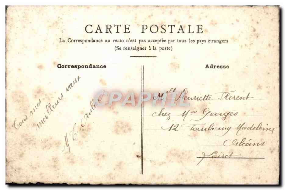 CPA Bonne Annee Fleurs (dessin a la main) — Verso