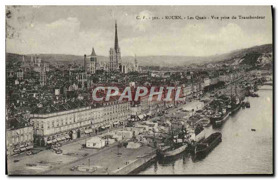 CPA Rouen Les Quais Vue Prise Du Transbordeur