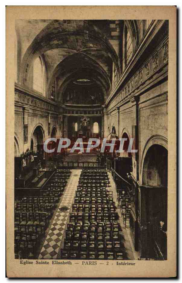 CPA Eglise Sainte Elisabeth Paris Interieur
