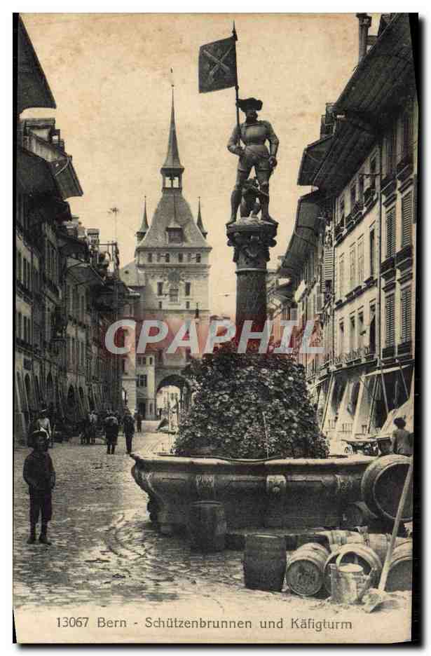 CPA Bern Schutzenbrunnen Und Kafigturm