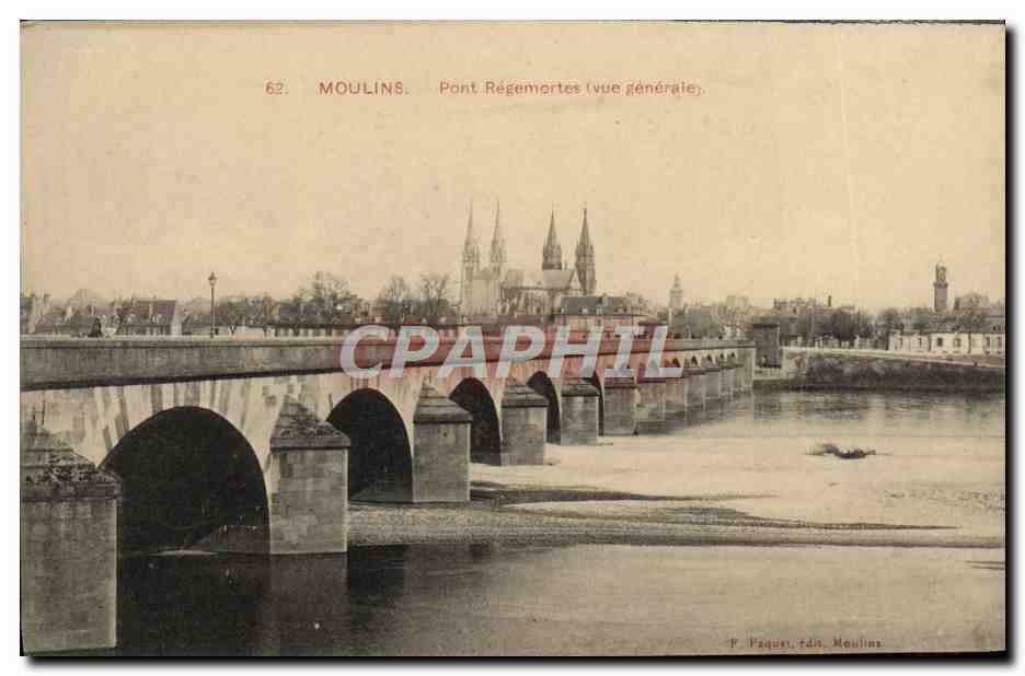 CPA Moulins Pont Regemortes Vue generale