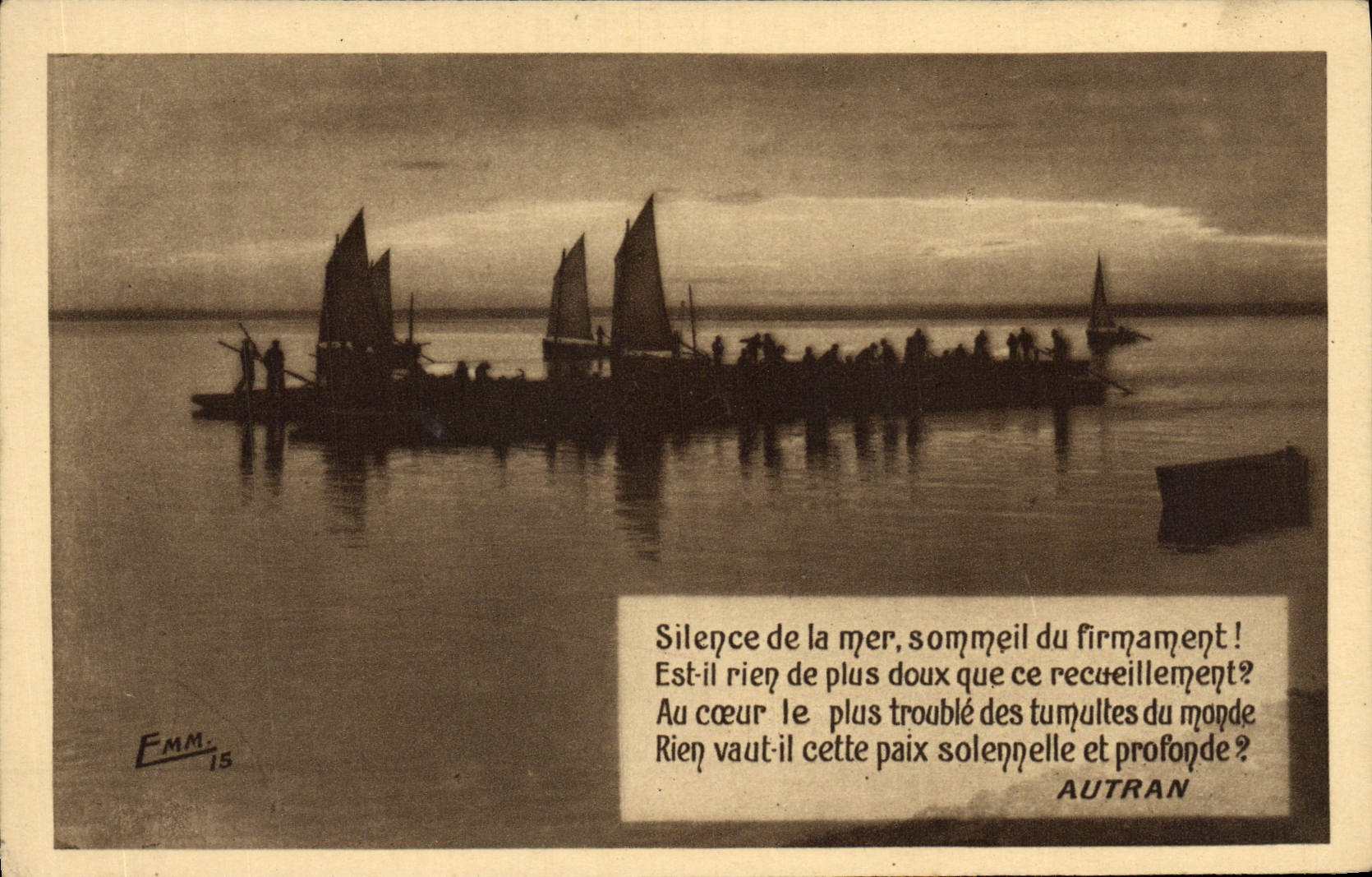 CPA Silence De LA Mer Sommeil Du Firmament Est Il Rien De Autran Bateaux