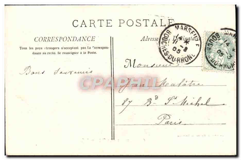 CPA Marseille Le Chateau d'If — Rückseite