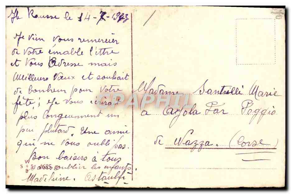 CPA Bonne Fete Fleurs  — Verso