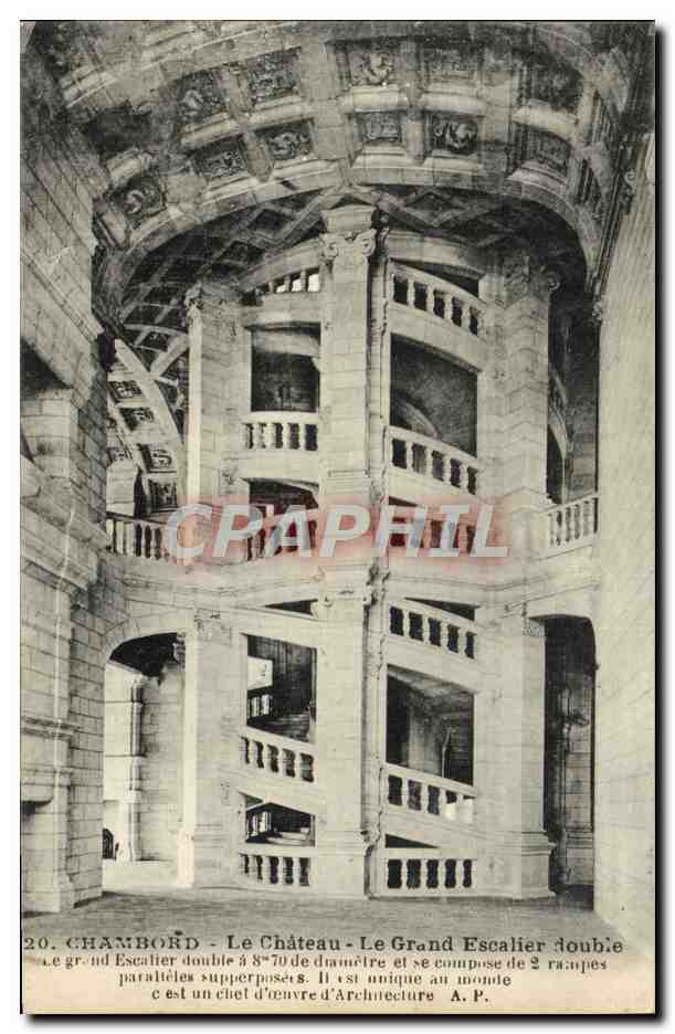 CPA Chambord Le Chateau Le Grand Escalier Double