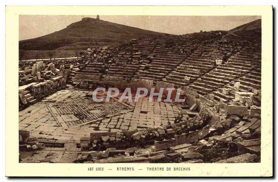 CPA Art Grec Athenes Theatre De Bacchus
