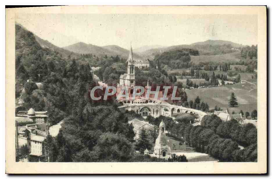 CPA Lourdes La Basilique Vue Du Chateau Fort