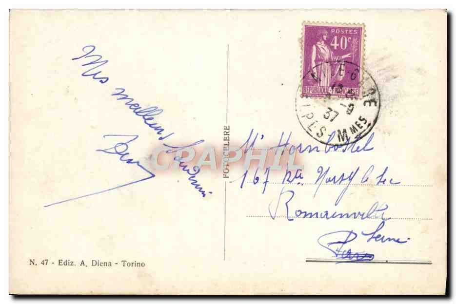CPM San Remo Panorama Generale — Rückseite