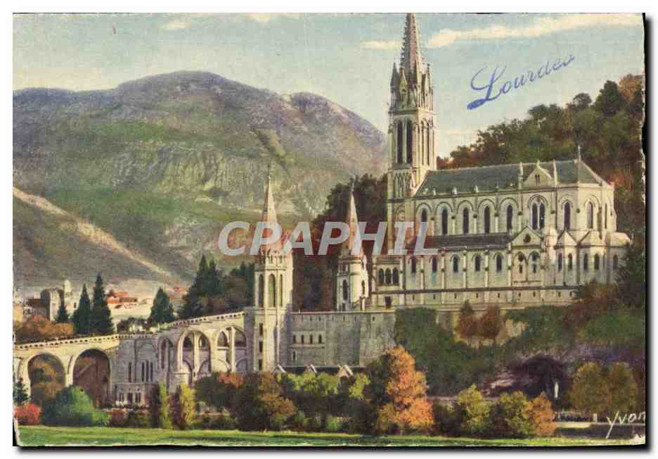 CPA Lourdes La Basilique Et Le Pic Du Ger