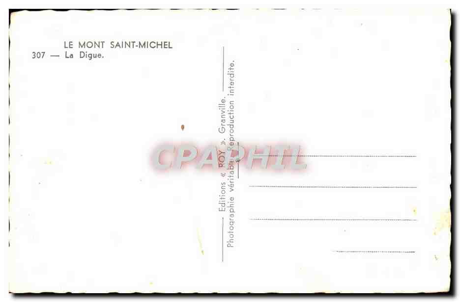 CPM Mont Saint Michel Digue — Verso