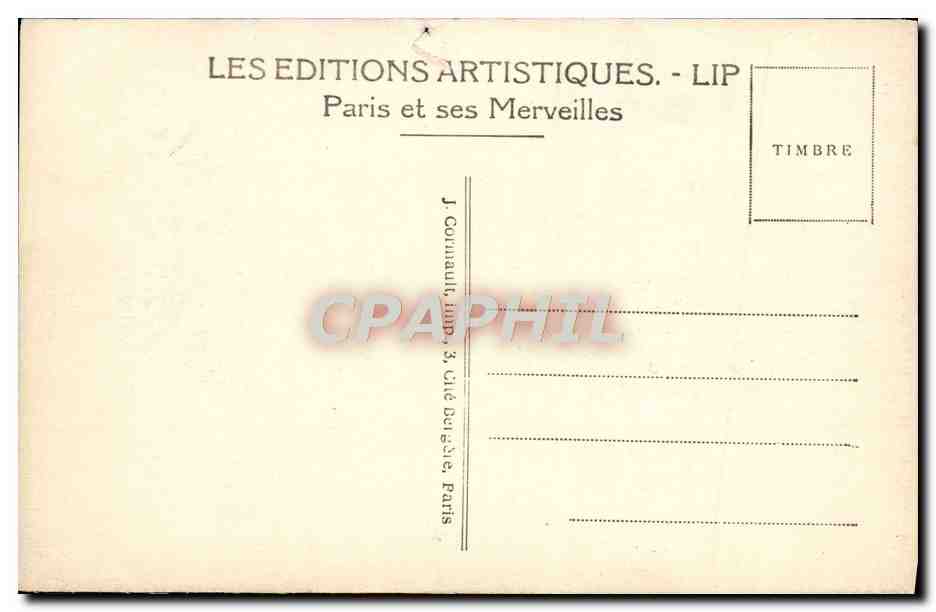 CPA Paris Les Buttes Chaumont Le rocher et le lac  — Verso