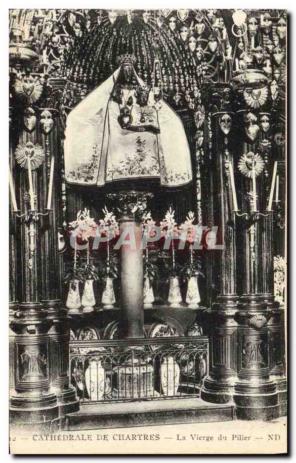 CPA Cathedrale De Chartres La Vierge du Pilier Vierge
