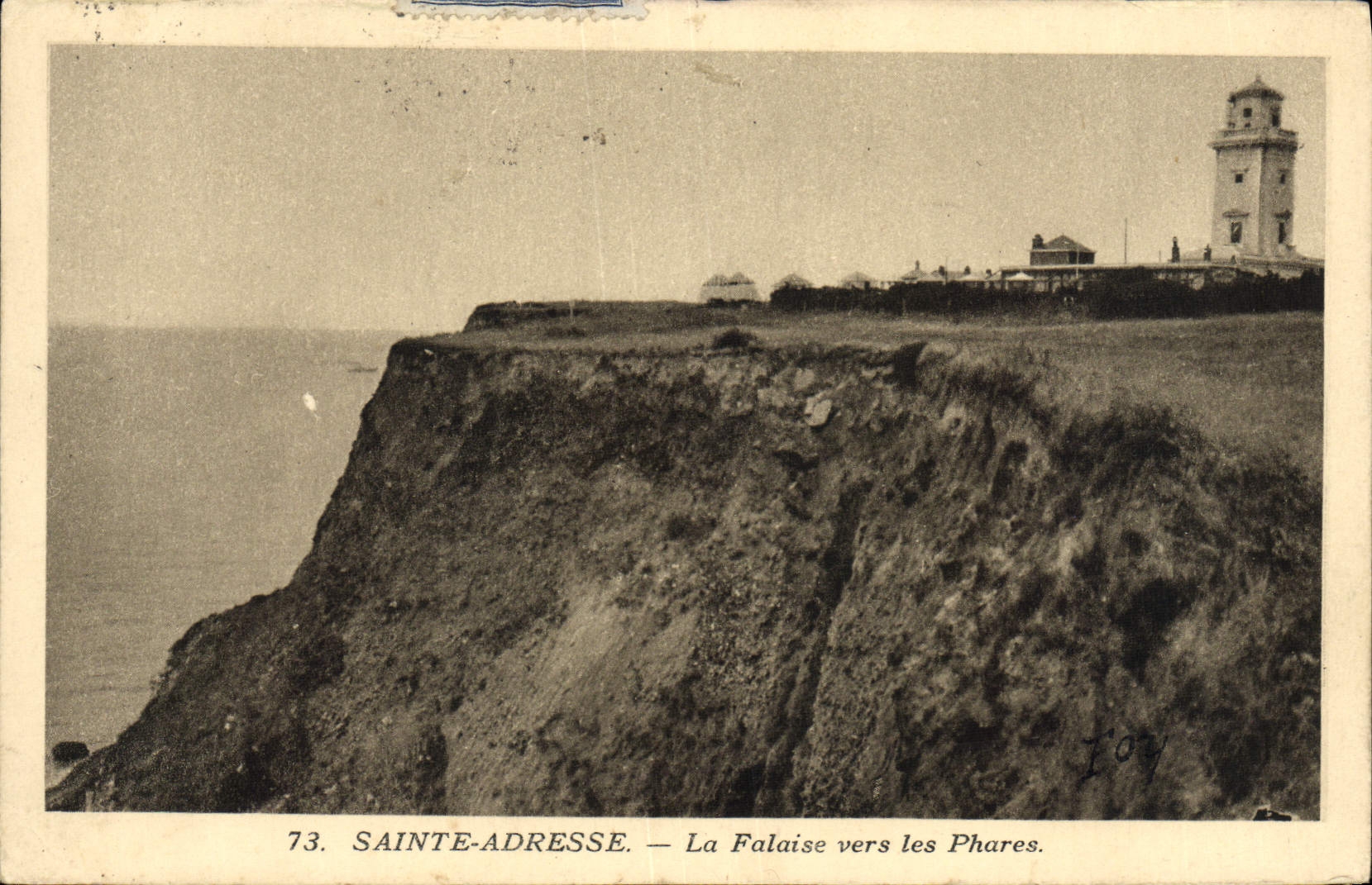 CPA Sainte Adresse La Falaise Vers les Phares