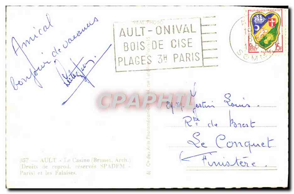 CPM Ault Le Casino et les falaises — Back