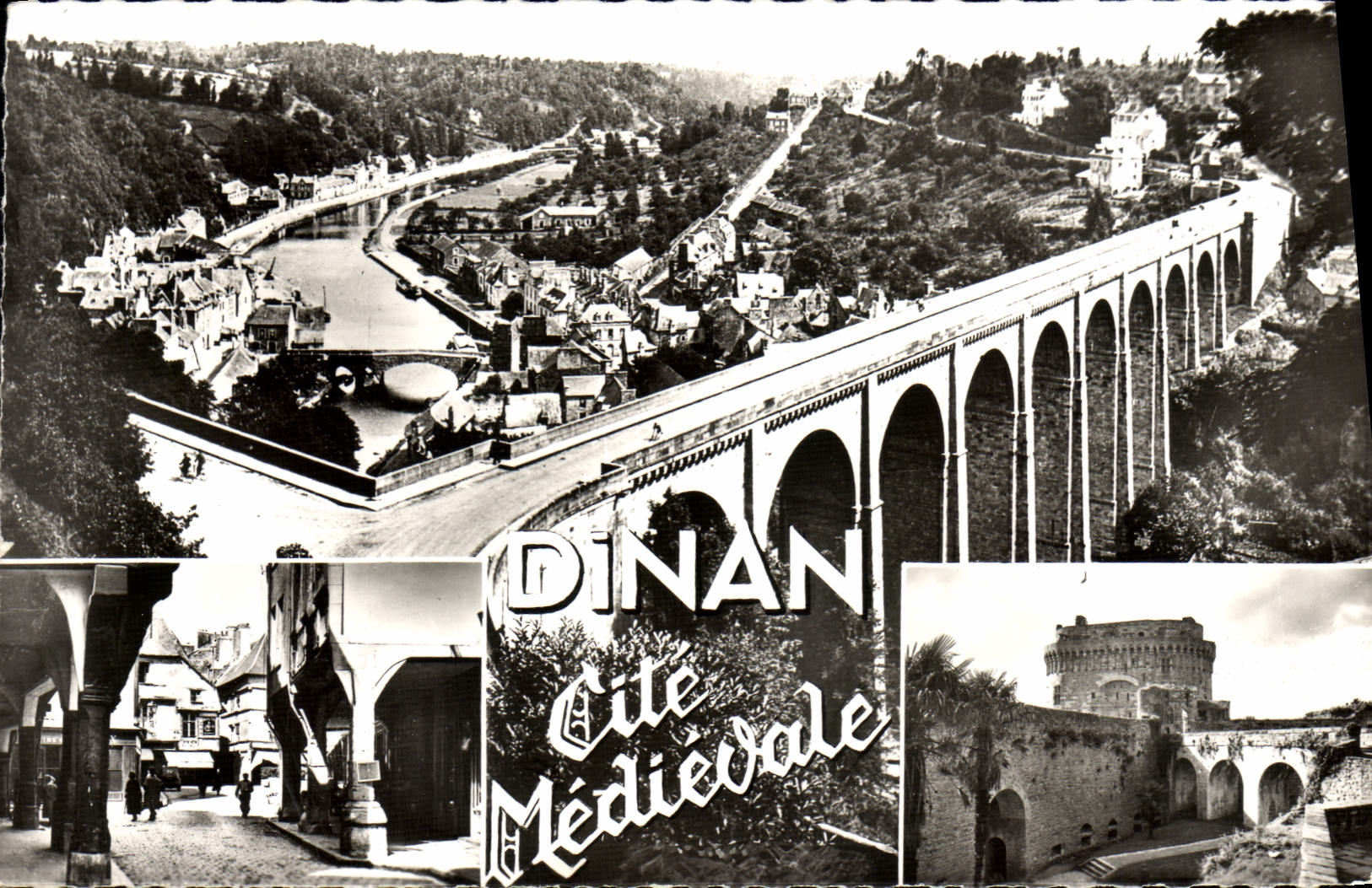 CPM Dinan Le Viaduc Vallee de la Rance Rue des Cordeliers Le chateau