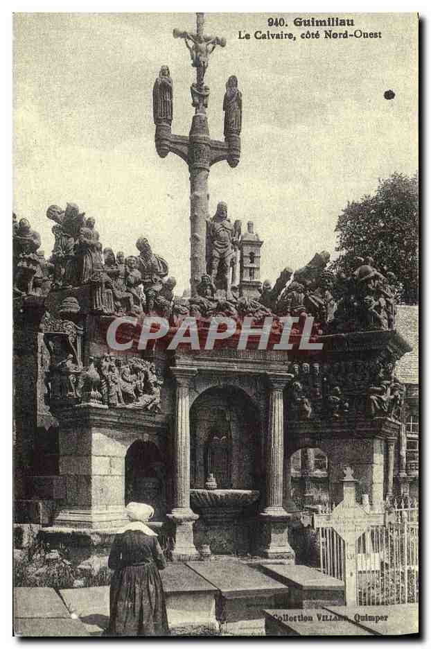 Guimiliau — Le Calvaire, côté Nord-Ouest — Collection Villars, Quimper