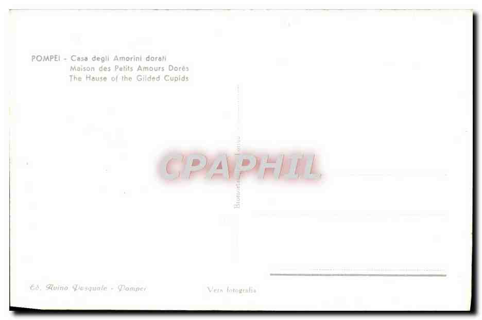 CPA Pompei Casa degli amorini dorati — Verso