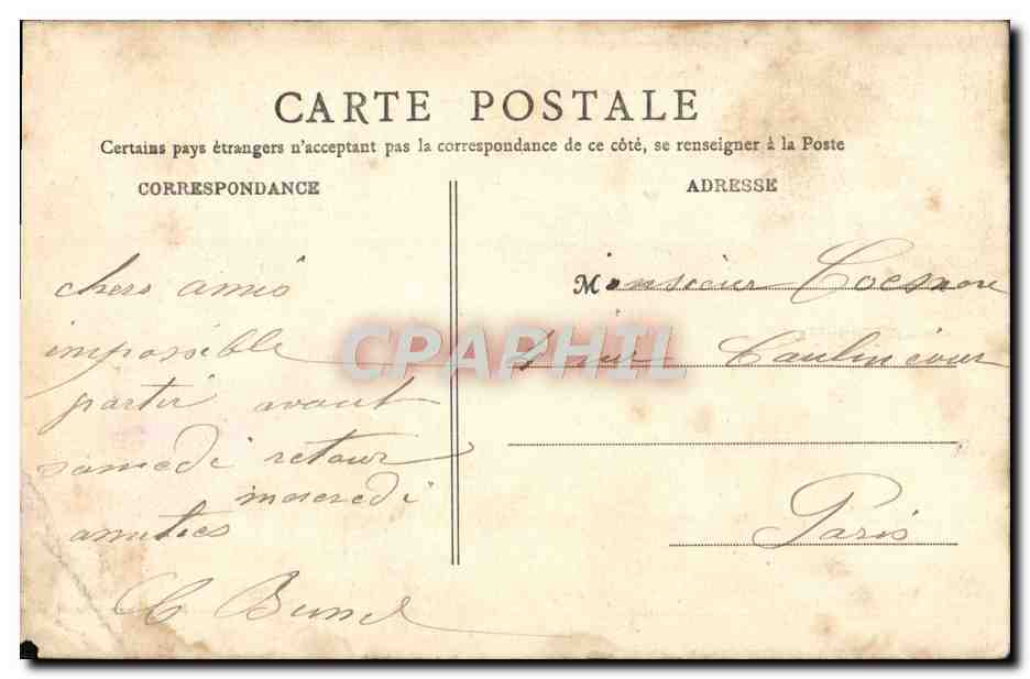 CPA Senlis Place de L'Hotel de Ville Bureau de Police — Reverso