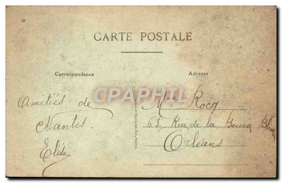 CPA Nantes Place de la Duchesse Anne — Verso