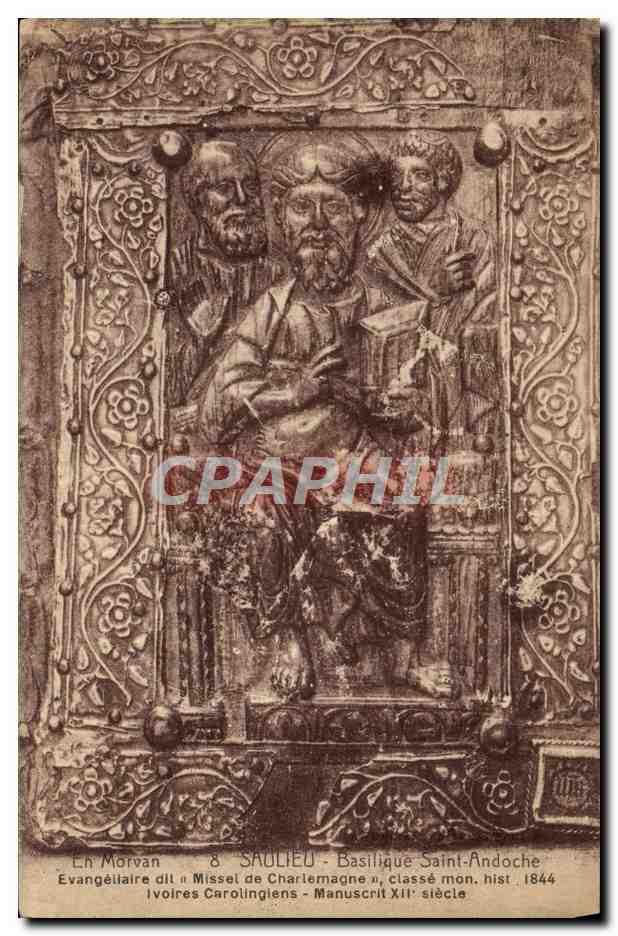 CPA Saulieu Basilique Saint Andoche Evangeliaire dit Missel de Charlemagne 