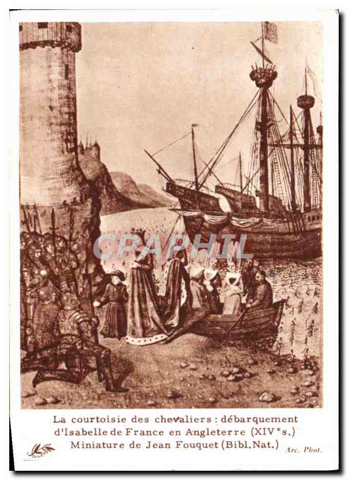Image La courtoisie des chevaliers Debarquement d'Isabelle de France en Angleterre Jean Fouquet