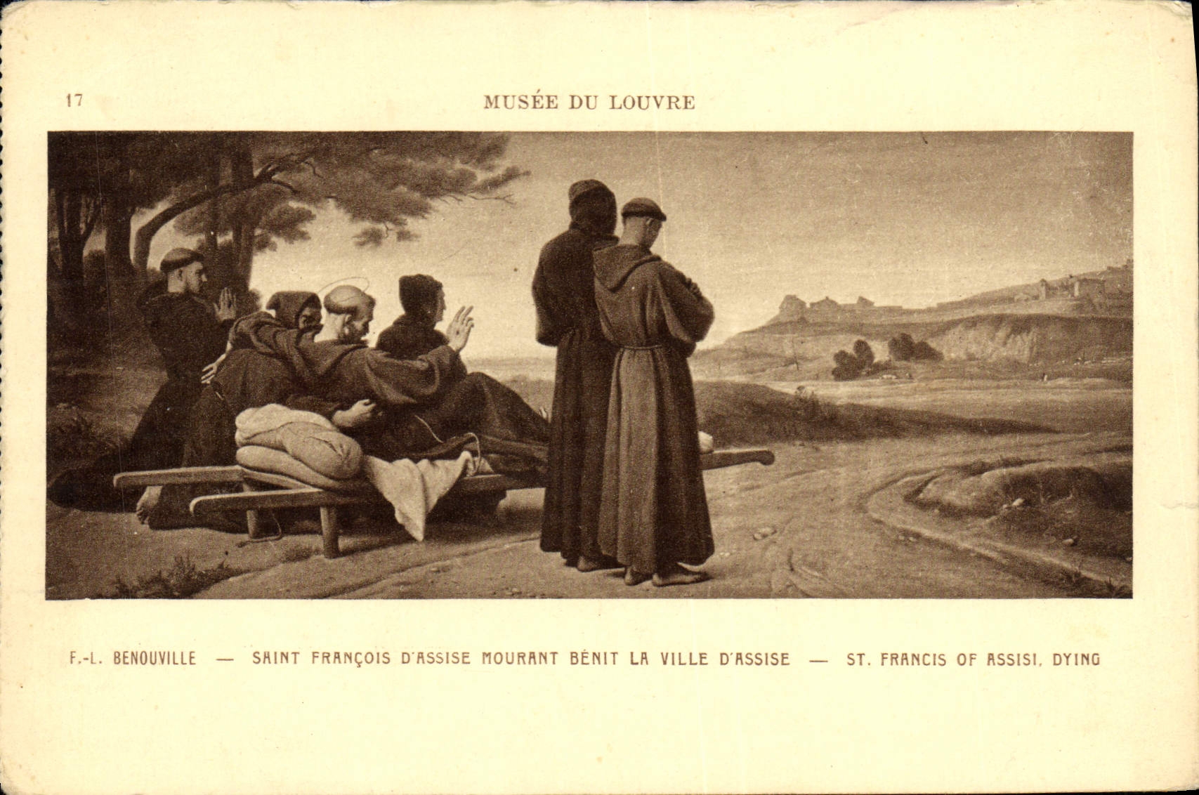 CPA Benouville Saint Francois D'Assise Mourant Benit la ville d'Assise