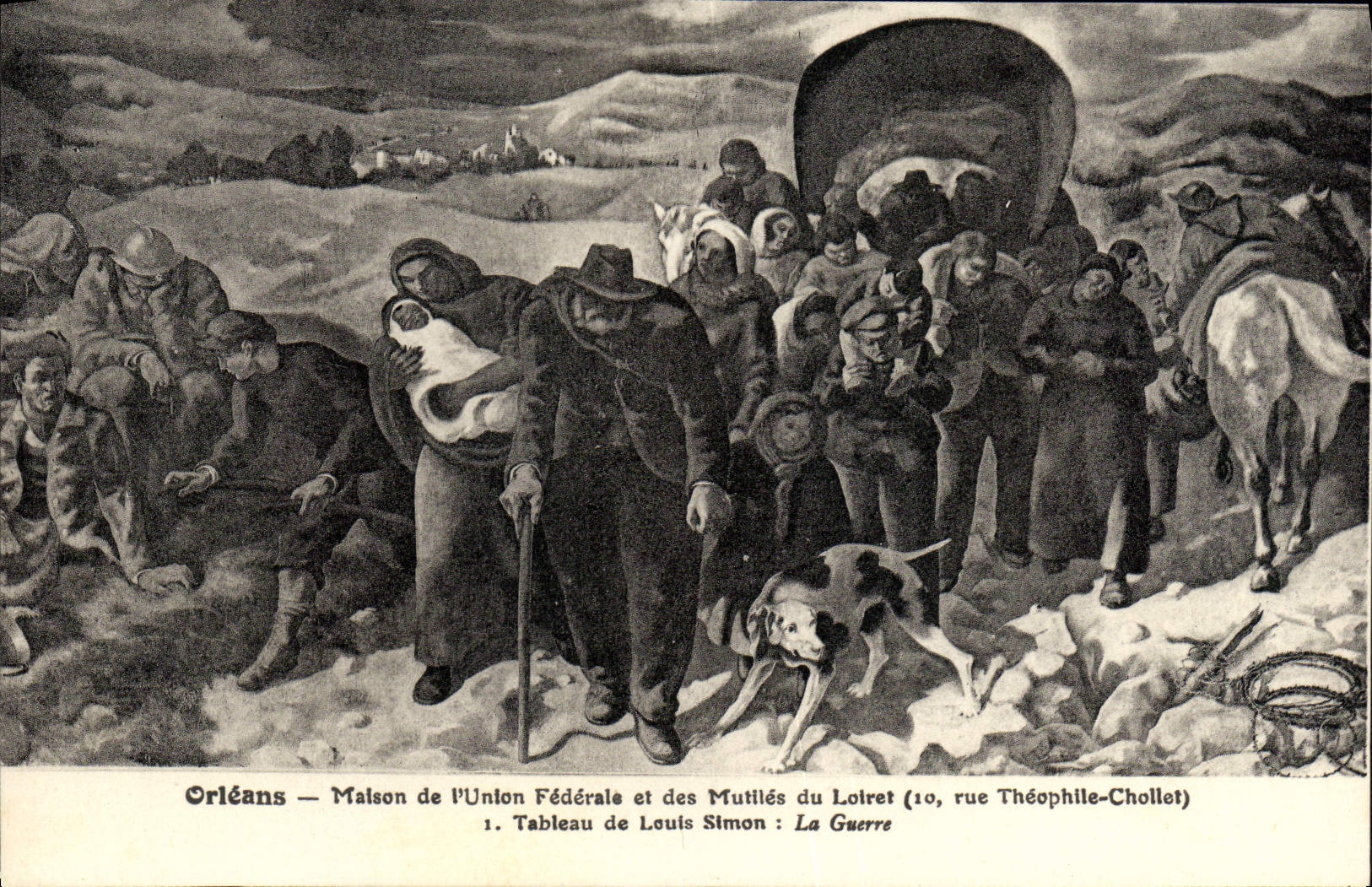 CPA Orleans Maison de L'Unlon Federale et Des Mutiles Du Loiret Louis Simon La guerre Militaria Chien