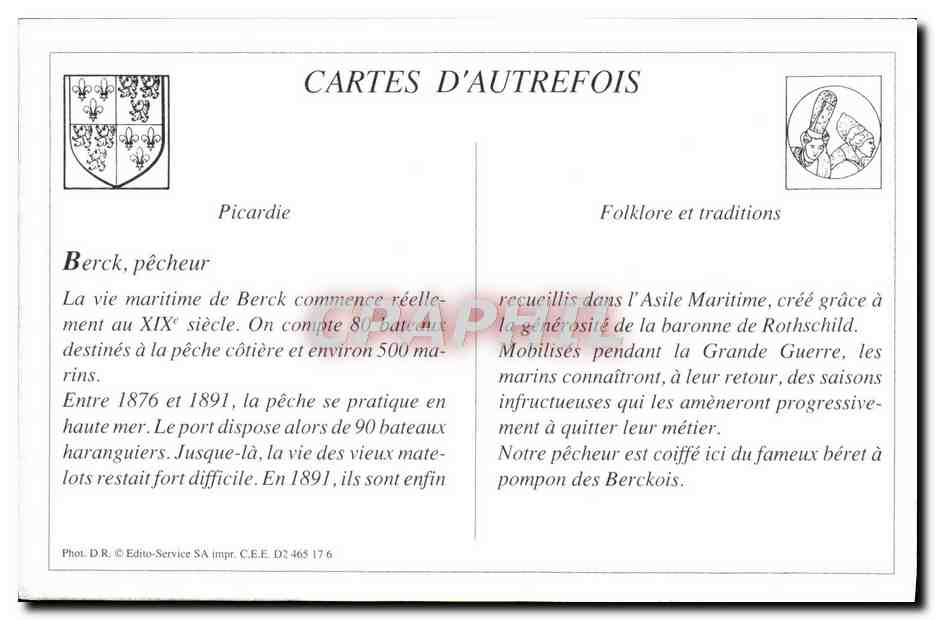 REPRO Type De Pecheur Berckois Beck Peche Folklore — Rückseite
